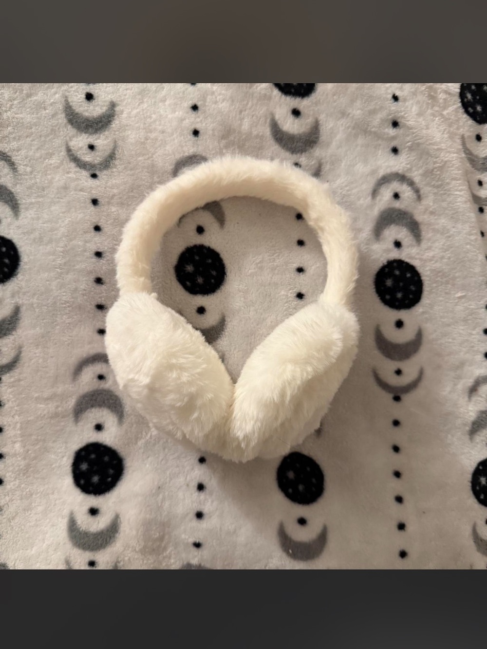White Ear Muffs with Design